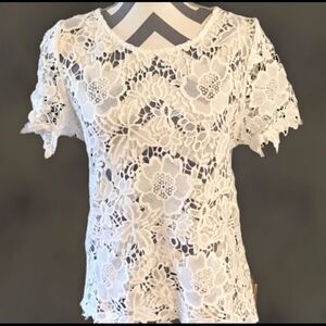Lydia USA NWT SMALL Off White Lace Top
